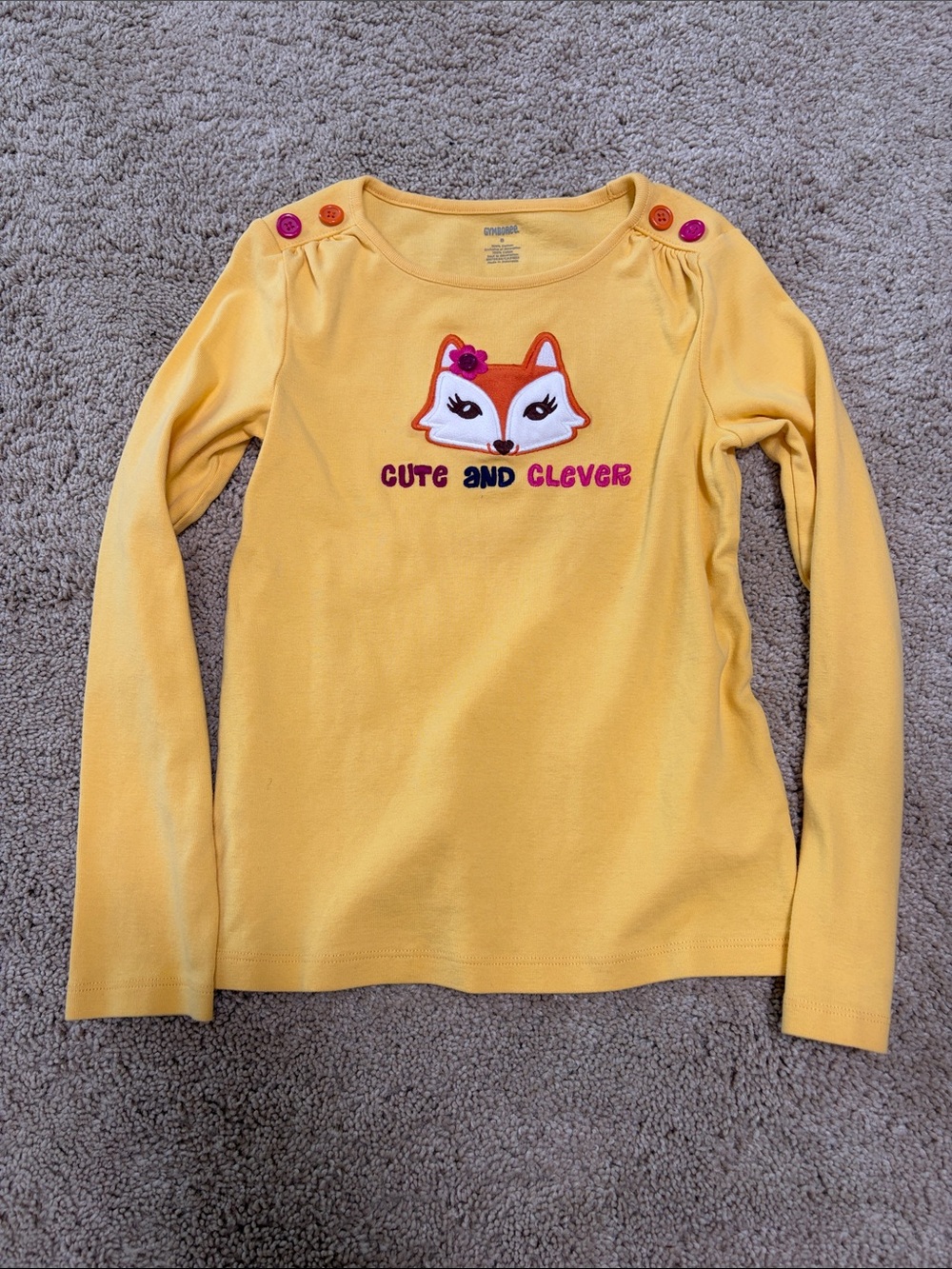 Gymboree Yellow Fox Applique Long-Sleeve Tee